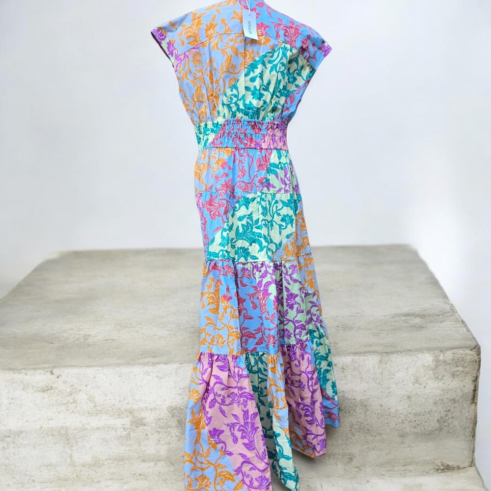 Derek Lam Multicolor Floral Patchwork Maxi Dress … - image 3